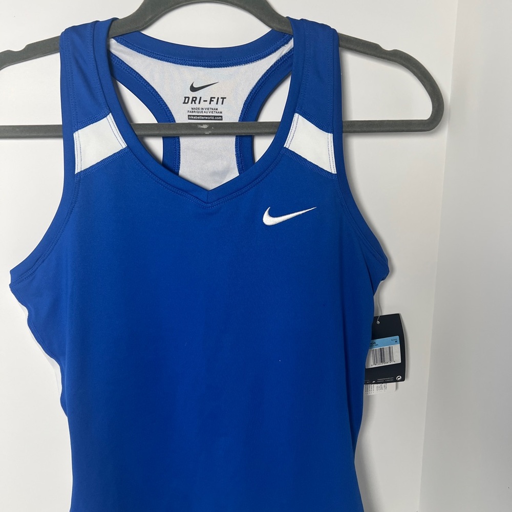 Nike Dri-FIT Blue and White Athletic Tank